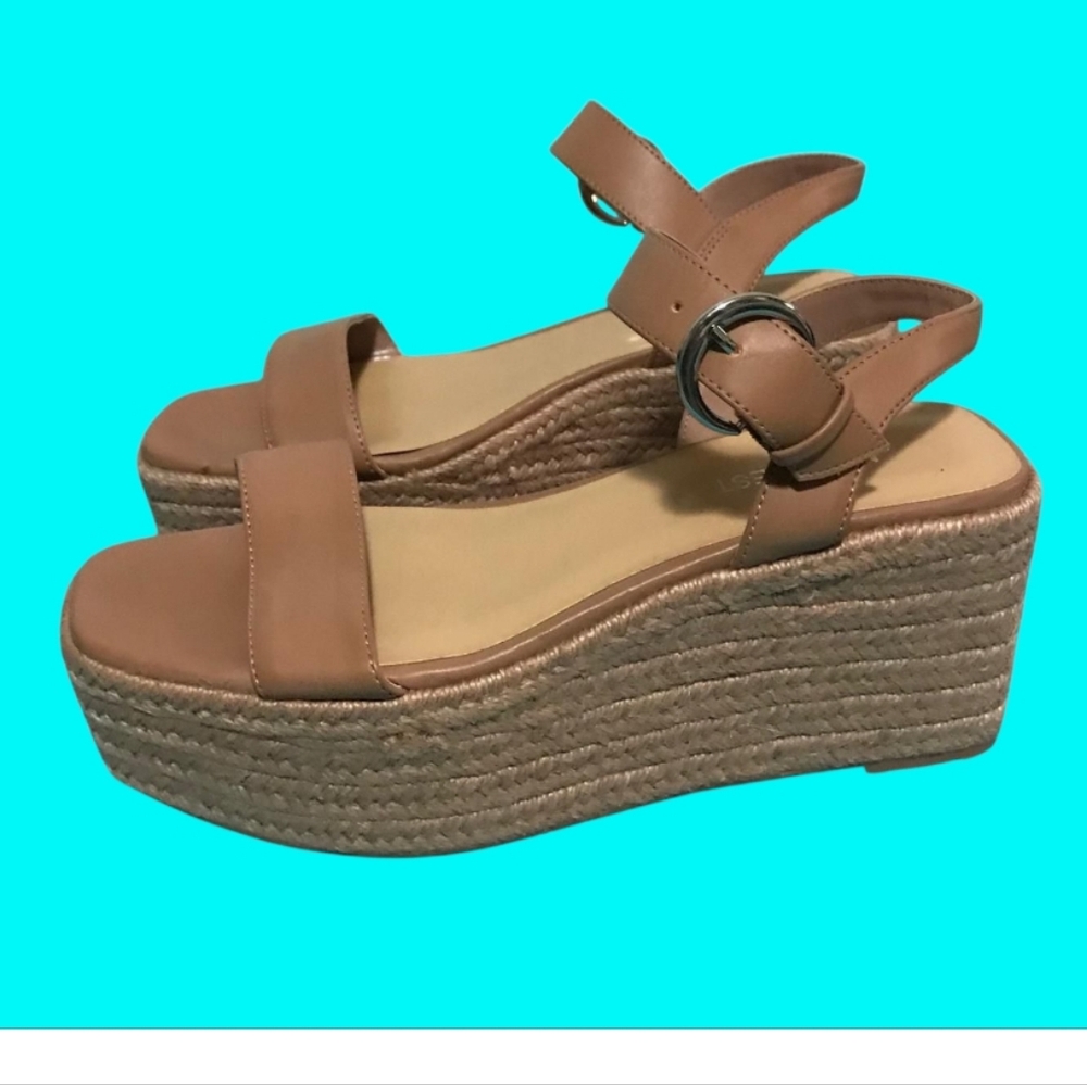 Nine West Tan Wedge Sandals